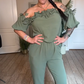 🛒 50% RABATT NU! 👗 Axellös jumpsuit med volangdetalj – Snygg passform & mjukt material – Perfekt för utflykter och festliga tillfällen 💐
