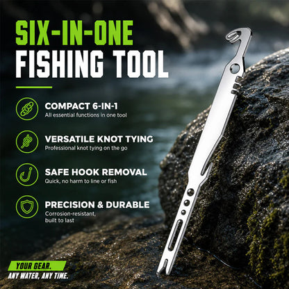 🎣 50 % RABATT NU! 🔥 6-i-1 Multifunktionsverktyg i Rostfritt Stål – Perfekt för Sportfiske & Uteliv 🐟