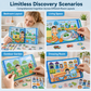 🛒 50% RABATT NU! 🧲 Magnetisk vikbar aktivitetsbok för barn – pedagogiskt pussel med olika scener, utvecklar kreativitet ✨👶