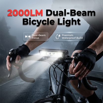🛒50% RABATT NU! 🚴💡Hög-lumen USB‑uppladdningsbar cykellampa – Stark belysning för trygga cykelturer dag och natt ✨