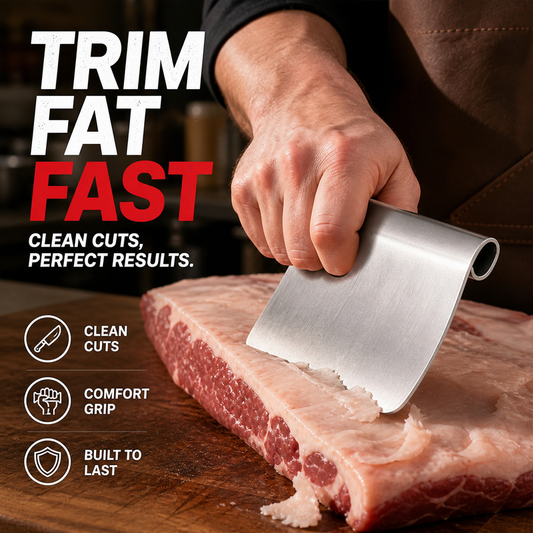 🛒50% RABATT NU! 🥩Ergonomiskt böjd köttskrapa – Bättre kontroll, förenklar köttberedning för kök och grill ✨