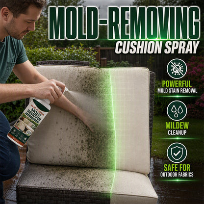 🛒50% RABATT NU! 💨Mögelborttagningsspray för uteplatsdynor – Effektivt avlägsnar mögel och smuts från utomhusdynor ✨