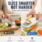🛒50% RABATT NU! 🥕Mångsidig grönsaksskärare med avrunskorg – Snabb och praktisk skärning av frukter och grönsaker i köket ✨