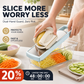 🛒50% RABATT NU! 🥕Mångsidig grönsaksskärare med avrunskorg – Snabb och praktisk skärning av frukter och grönsaker i köket ✨