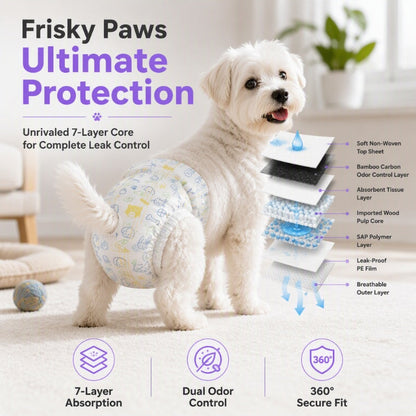 🔥50% RABATT NU!🐶Ultraabsorberande andningsbara engångsblöjor för husdjur – håller torrt och minskar läckage✨