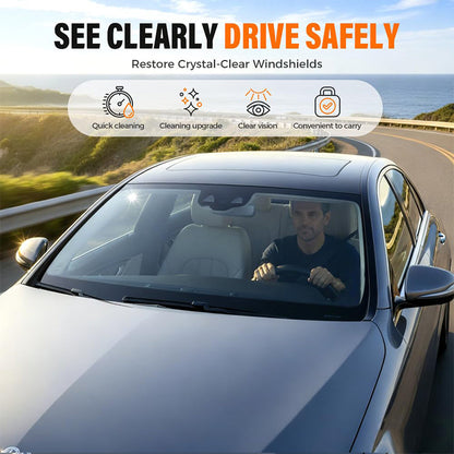 🔥50% RABATT NU!🚗All‑in‑one rengöringsborste för oljefilm på glas – Ta bort oljefilm snabbt från vindrutan✨