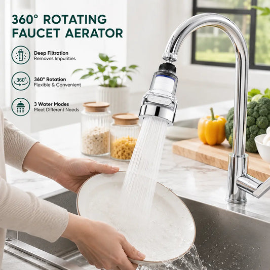 🔥50% RABATT NU!💧3‑läges stänksäker kranfilter med universalförbindelse – Enkel installation för ditt kök och badrum✨