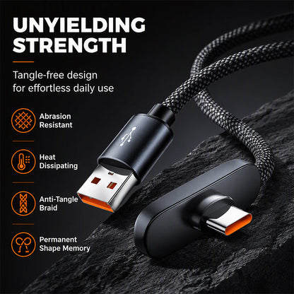 🔥50% RABATT NU! 100 W Type-C-kabel med 90° vinkelkontakt, laddar med full kraft utan att kabeln är i vägen ⚡🔌✅💥