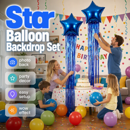 🔥50% RABATT NU!🎈Festfolieballongset med tofsar – Perfekt för festdekorationer✨