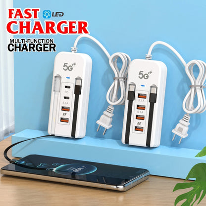 🔥🎁NYHET – 50 % RABATT!⚡USB‑laddningsstation med flera portar – ladda flera enheter smidigt på skrivbordet🔌✨