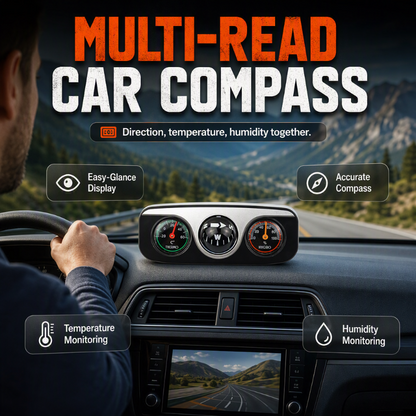 🔥50% RABATT NU!🧭Smart multifunktionell kompass för bilens instrumentbräda, perfekt för långresor✨