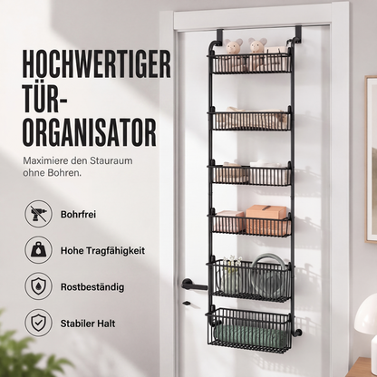 🔥50% RABATT NU!🚪Dörrhängande förvaringsorganisatör – borrfri montering, flervåningskorgar i kolstål, platsbesparande design🧺✨
