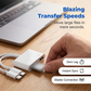 🔥⏳50% RABATT NU!📱5‑i‑1 Multiport Minneskortläsare, Dubbelkontakt Plug‑and‑Play, Stöd upp till 1TB för Snabb Filöverföring✨