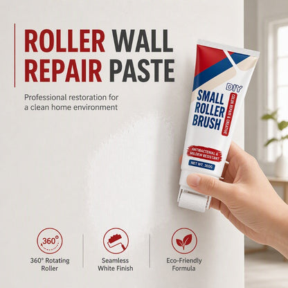 🔥50% RABATT NU! 🧱🖌️ Vattentät väggreparationspasta med rollerborste, enkel kladdfri reparation för hemmets väggar 🏠✨