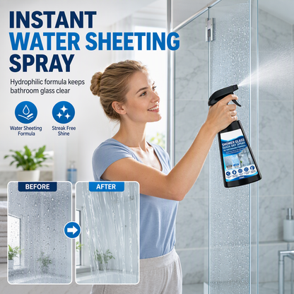 🔥50% RABATT NU!🚿 Snabbtorkande spray för duschglas, effektiv rengöring med medföljande duk✨