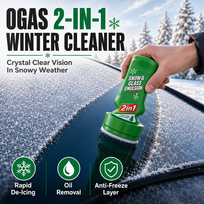 🔥50% RABATT NU! 2-i-1 rengörare för bilglas, tar bort oljefilm och snö 🚗🧊✅💥