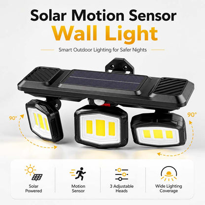 🔥50% RABATT NU! Justerbar solcellsvägglampa med rörelsesensor ☀️💡✅💥