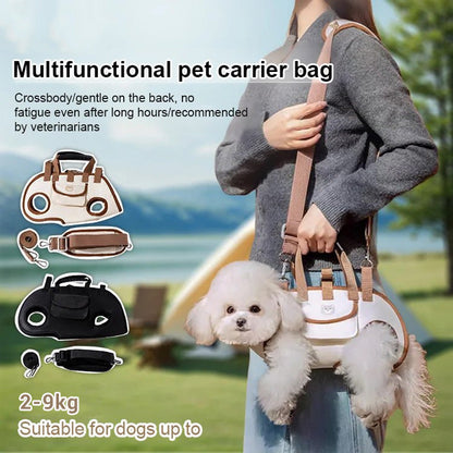 🔥50% RABATT NU! 2-i-1 portabel husdjursbärsele med andningsbart material och vadderad axelrem 🐱🐶🎒✅💥