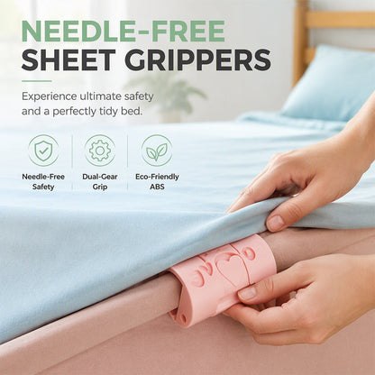 🔥50% RABATT NU! Nålfria lakanclips i 6 eller 10-pack, håller lakanet stadigt på plats utan nålar och skadar inte tyget 🛏️✨✅💥