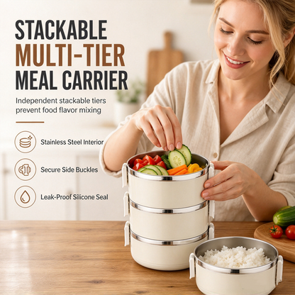 🔥50% RABATT NU! Flerlagers staplingsbar isolerad lunchlåda, håller maten varm eller kall 🍱🥡✅💥