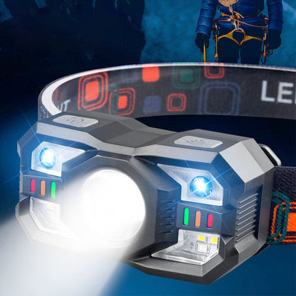 🔥50% RABATT NU! Multifunktionell laddningsbar pannlampa med intelligent sensor och justerbart huvud, stark och praktisk 🔦💡🔋✅💥